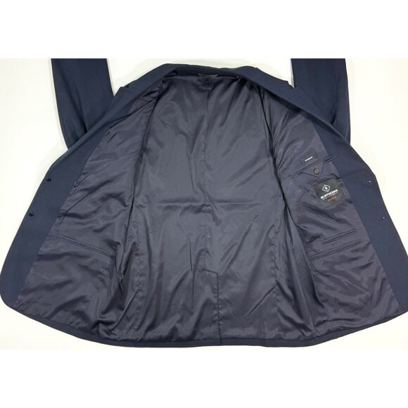 Bluffworks Mens Presidio Travel Blazer Size 46L Long Classic Fit Navy Polyester - Picture 2 of 15